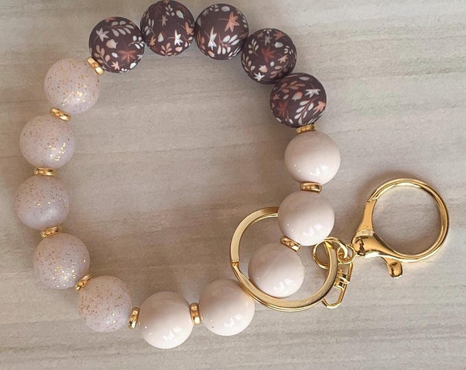 Wristlet|Silicone Bead Wristlet|Key Wristlet|Teacher Wristlet|Keychain Wristlet|Flower Wristlet|Gift for Mom|Gift for her|Bridesmaid Gift