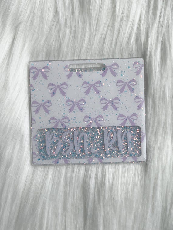 Personalized Badge Buddy|Coquette bow Badge Buddy|Pink Bow Badge Buddy|ID Badge|Customized Badge Buddy|Glitter Badge Buddy|Nurse Badge Buddy