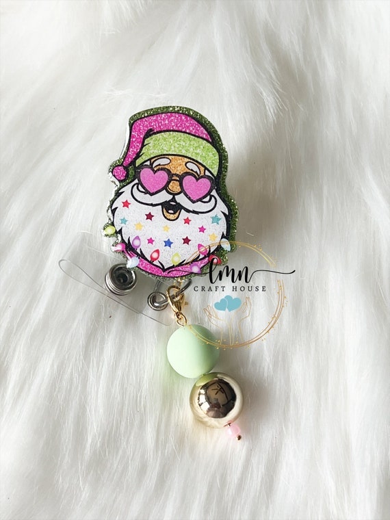 Groovy Santa Badge Reel|Christmas Badge Reel|Cute Badge Reel|Custom Badge|Personalized Badge|Glitter Badge Reel|Holiday Badge