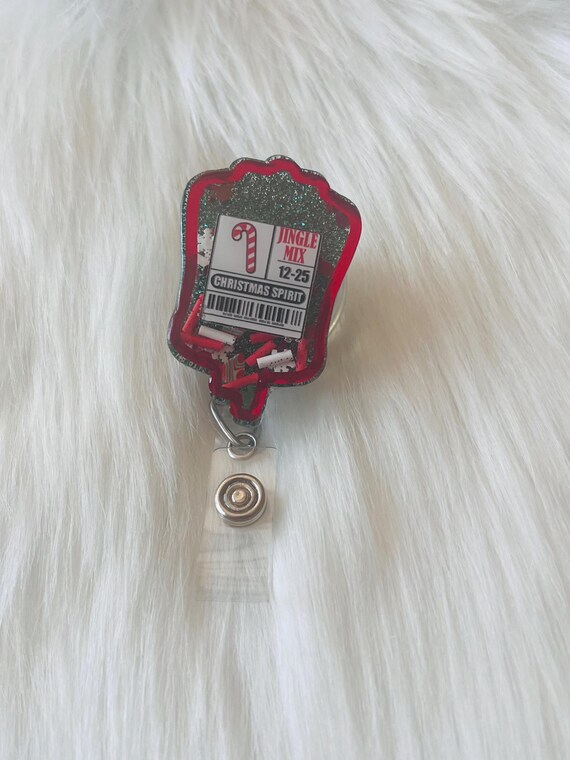 3D Shaker Christmas Badge|Funny Badge Reel|Shaker Badge Reel| Badge Clip|Jingle mix Badge ReellIV Badge reel|Holiday Badge Reel