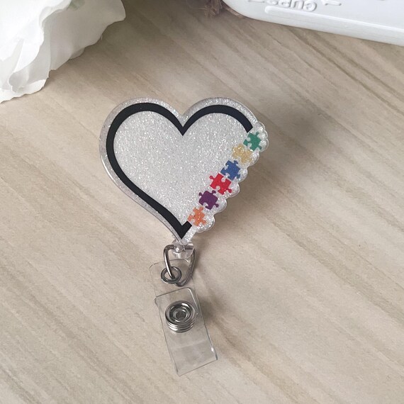 Autism Puzzle Heart Badge Reel| Nurse Badge Reel| Medical Badge Reel|Puzzle Badge Reel| Personalized Badge Reel|Autism Awareness Badge feel