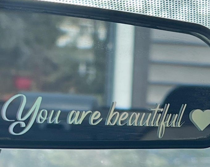 Custom Rear View Mirror Decal|Mirror Decal|Rear View Mirror Sticker|Window Sticker|Holographic Car Decal|Custom Sticker|e-reader decal