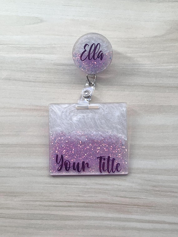 Purple Personalized Badge Buddy|Badge Buddy|Ombre Badge Buddy|Customized Badge Buddy|Glitter Badge Reel|Nurse Badge Buddy|Nurse Badge Reel