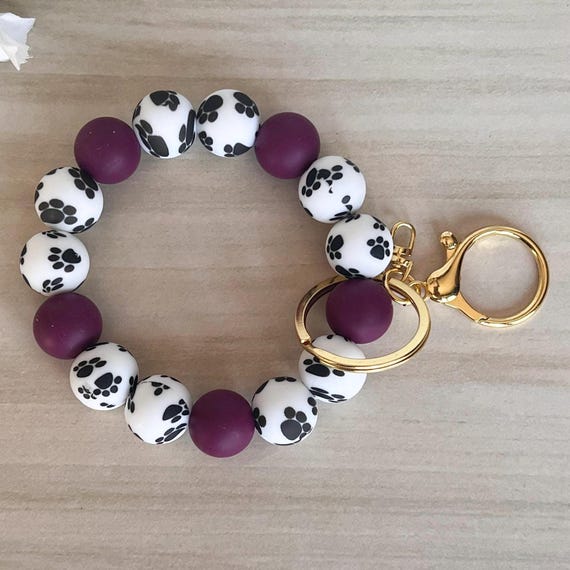 Wristlet|Silicone Bead Wristlet|Key Wristlet|Checkered Wristlet|Keychain Wristlet|Dog Paw Wristlet|Gift for Mom|Gift for her|Bridesmaid Gift