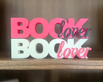 3D Printed Book Lover Shelf Sign| Bookish Decor for Bookshelf|Reading Nook|Gift for Readers & Book Lovers