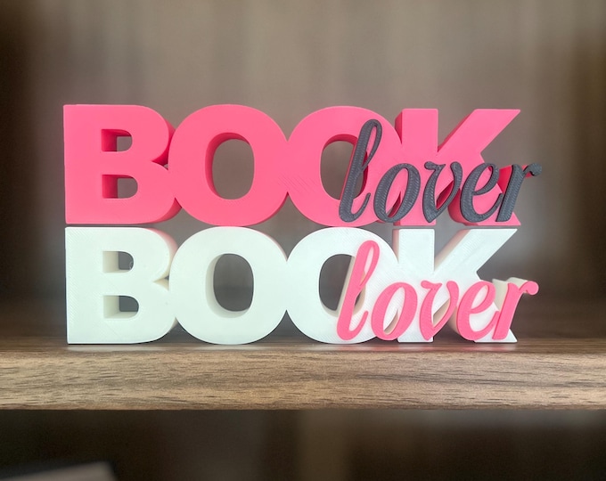 3D Printed Book Lover Shelf Sign| Bookish Decor for Bookshelf|Reading Nook|Gift for Readers & Book Lovers