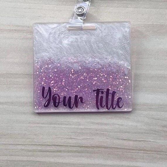 Purple Personalized Badge Buddy|Badge Buddy|Ombre Badge Buddy|Customized Badge Buddy|Glitter Badge Reel|Nurse Badge Buddy|Nurse Badge Reel