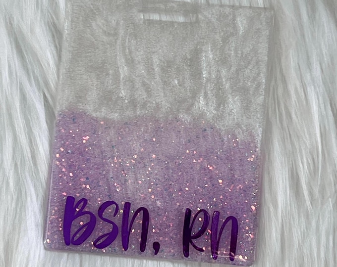 Purple Personalized Badge Buddy|Badge Buddy|Ombre Badge Buddy|Customized Badge Buddy|Glitter Badge Reel|Nurse Badge Buddy|Nurse Badge Reel