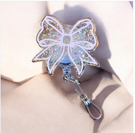 Coquette Bow Badge Reel|Nurse Badge Reel|Medical Badge Reel| Custom Badge Reel| Personalized Badge Reel|Cheer bow Badge Reel