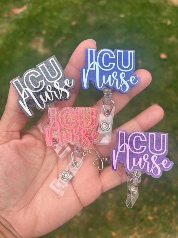 ICU Nurse Badge Reel|ICU RN Badge Reel|Nurse Badge Reel|Cute Badge Reel|GlitterBadge Reel