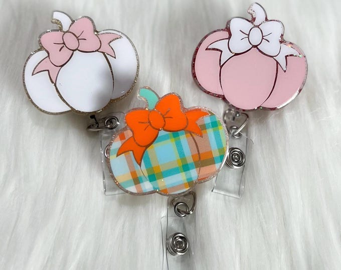 Pumpkin Badge Reel|Halloween Badge Reel|Cute Badge Reel| Badge Clip|Custom Badge|Personalized Badge|Fall Badge Reel|Fall badge reel