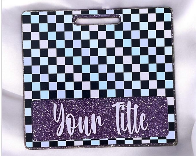 Personalized Badge Buddy|Checker Badge Buddy|Purple Badge Buddy|ID Badge|Customized Badge Buddy|Glitter Badge Buddy|Nurse Badge Buddy