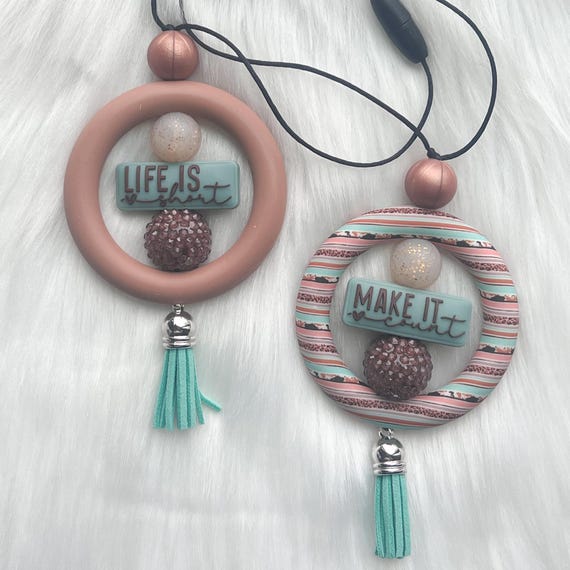 Beaded Car Charm|Review Mirror Charm|Custom Car Charm|Car Accessory|silicone car charm|Gift For Daughter|Gift for Mother|Gift for Sister