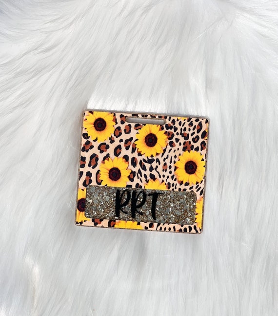 Personalized Badge Buddy|Sunflower Badge Buddy|Leopard Print Badge Buddy|ID Badge|RN Badge Buddy|Glitter Badge Buddy|Nurse Badge Buddy