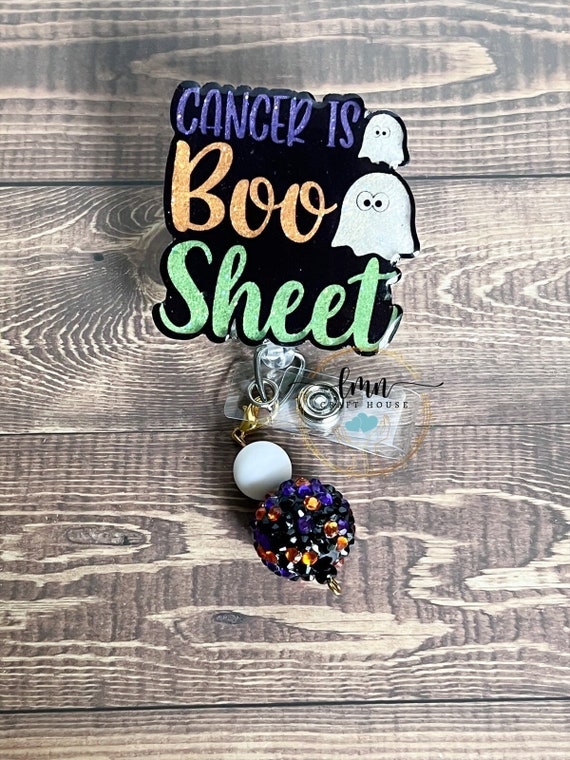 Cancer is Boo Sheet Badge Reel|Cancer Awareness Badge Reel|Cute Badge Reel| Badge Clip|Custom Badge|Personalized Badge|Halloween Badge Reel