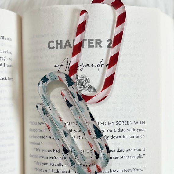 Candycane Bookmark|Custom Bookmark|Reading Bookmark|Book Lover Gift|Jumbo Bookmark|Personalized Gift|Christmas Bookmark|Paperclip Bookmark
