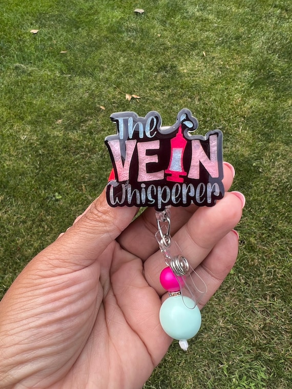 Vein Whisperer Badge Reel|Phlebotomist Badge Reel|Cute Badge Reel|Custom Badge Reel|Pesonalized Badge Reel|Glitter Badge Reel