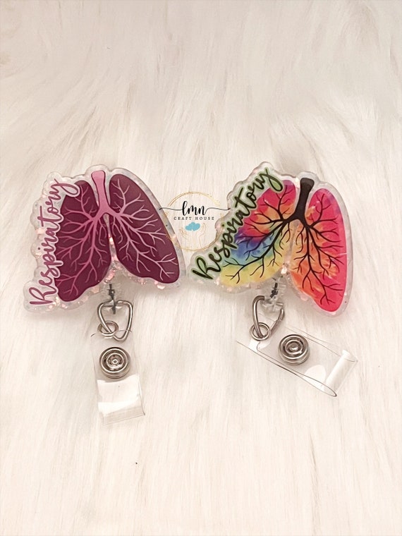 Respiratory Therapist Badge Reel|RT Badge Reel|Lungs Badge Reel|Cute Badge Reel|Glitter Badge Reel|Nurse Badge Reel|Purple Badge Reel