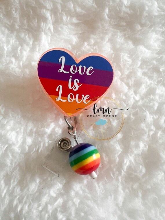 LGBTQ Heart Badge Reel| Pride Badge Reel| Nurse Badge Reel| Custom Badge Reel| Personalized Badge Reel|Glitter Badge Reel|Love is Love Badge