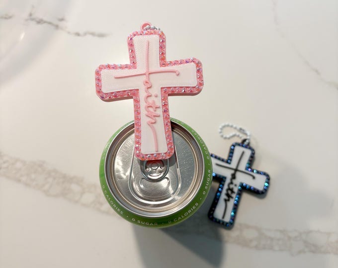 Cute Cross 3D Printed Can Opener Keychain|Nail-Saving Can Opener |Acrylic and Press-On Nail Friendly|Girly Gift