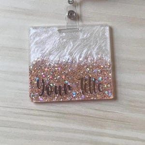 Gold Personalized Badge Buddy|Badge Buddy|Custom badge|ID Badge|Customized Badge Buddy|Glitter Badge Reel|Nurse Badge Buddy|Nurse Badge Reel