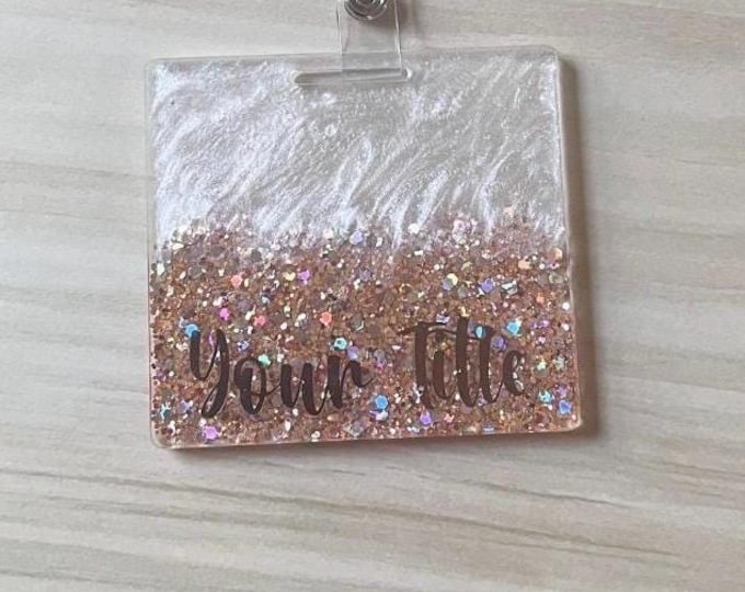 Gold Personalized Badge Buddy|Badge Buddy|Custom badge|ID Badge|Customized Badge Buddy|Glitter Badge Reel|Nurse Badge Buddy|Nurse Badge Reel