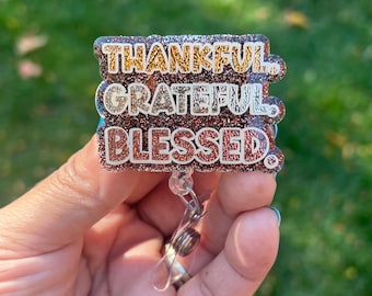 Thankful Grateful Blessed Badge Reel: Thanksgiving Holiday Clip