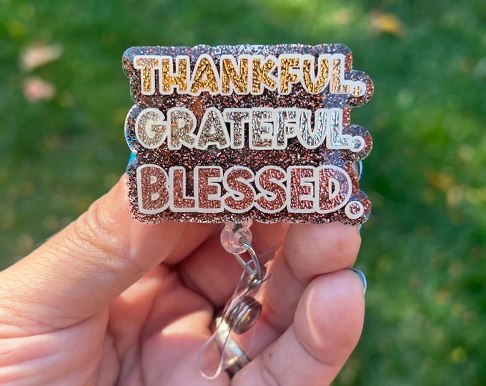 Thankful Grateful Blessed Badge Reel: Thanksgiving Holiday Clip