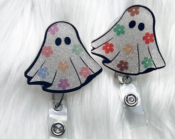Floral Ghost Badge Reel|Boho Ghost Badge Reel|Haunted Badge Reel|Spooky Badge Reel|Halloween Badge Reel|Fall Badge Reel|Autumn Badge