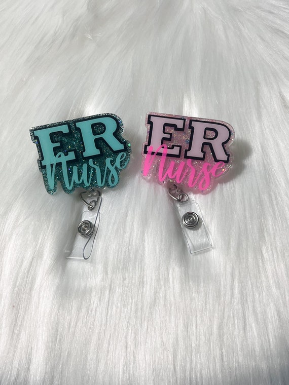 ER Nurse Badge Reel|Emergency Room Nurse Badge Reel|ER Badge Reel|Glitter Badge Reel|Hospital Badge Reel|Cute Badge Reel|Medical Badge
