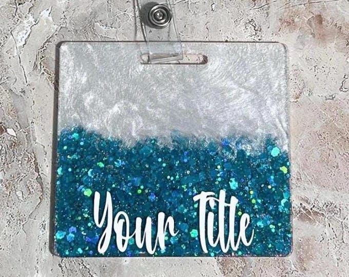 Blue Personalized Badge Buddy|Badge Buddy|Custom badge|ID Badge|Customized Badge Buddy|Glitter Badge Reel|Nurse Badge Buddy|Nurse Badge Reel