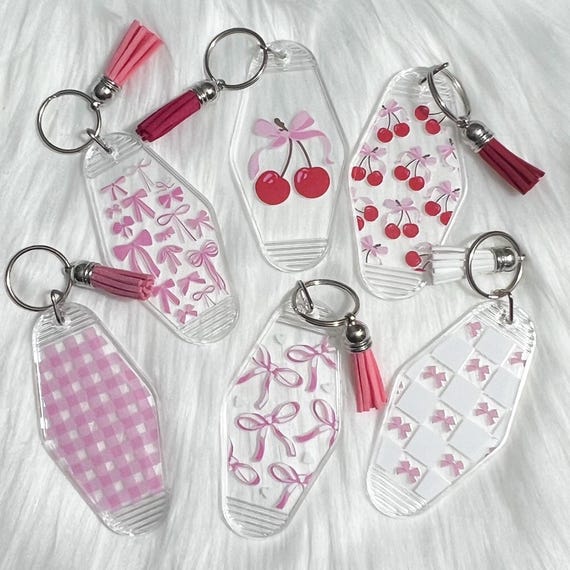 Coquette Bow Keychain|Keychain|Girlie Keychain|Acrylic Keychain|New Driver Gift|1st Car Gift|Teen Driver gift|Pink keychain|hot keychain