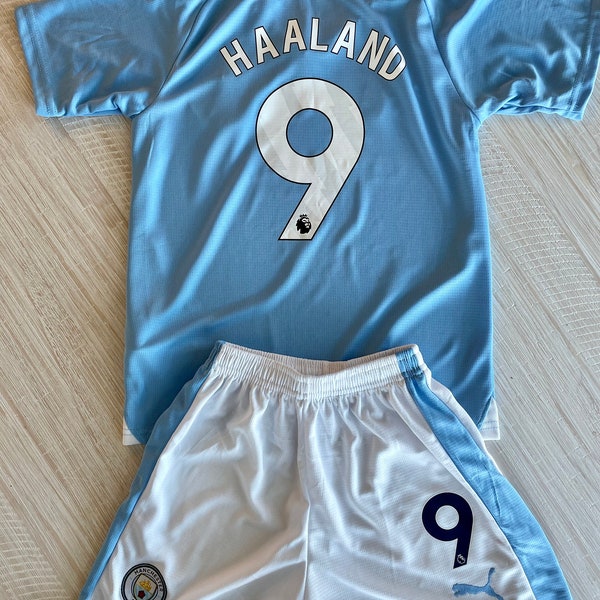 Erling Haaland 9 Manchester City F.C. 23-24 Youth Kids Jersey W-Shorts KIDS SIZE