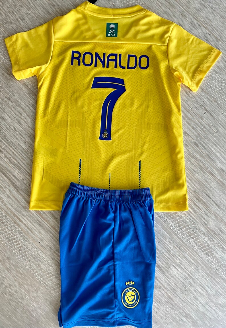 Cristiano Ronaldo 7 Al Nassr Youth Kids Jersey W-Short TAILLE ENFANT image 2