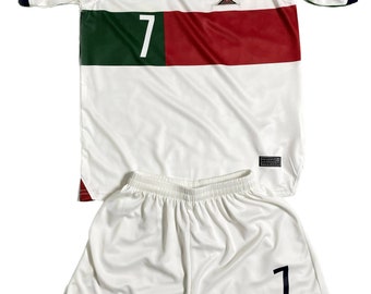 Cristiano Ronaldo 7 Portugal Youth Kids Jersey W-Shorts KIDS SIZE (AWAY Version)