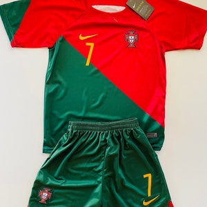 Cristiano Ronaldo 7 Portugal Youth Kids Jersey W-Shorts KIDS SIZE