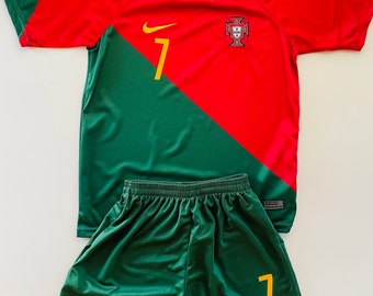 Cristiano Ronaldo 7 Portugal Youth Kids Jersey W-Shorts KIDS SIZE