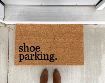 Shoe Parking - No Shoes - Funny - Take Your Shoes Off - Doormat - Welcome Doormat - Porch Decor - Home Decor