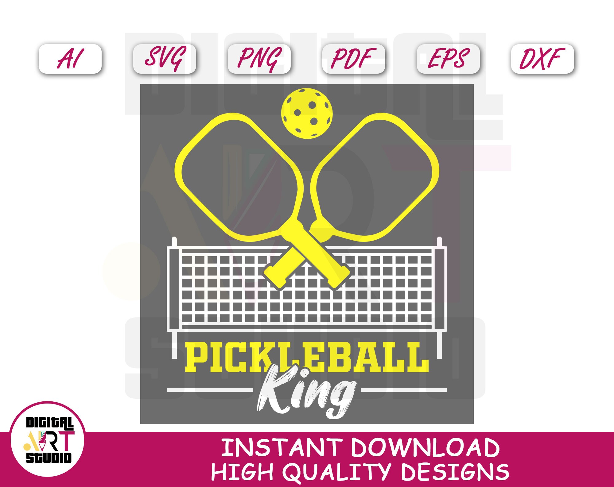 Pickleball King Svg Cut File for Cricut Digital Image - Etsy