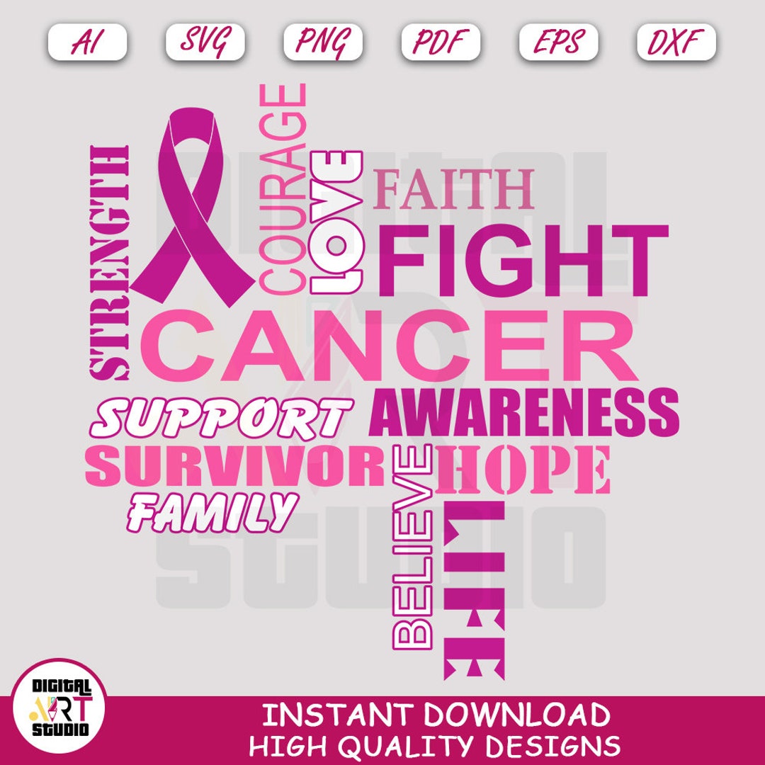 Cancer Word Royalty, Svg Cut File for Cricut, Digital Image Clipart ...
