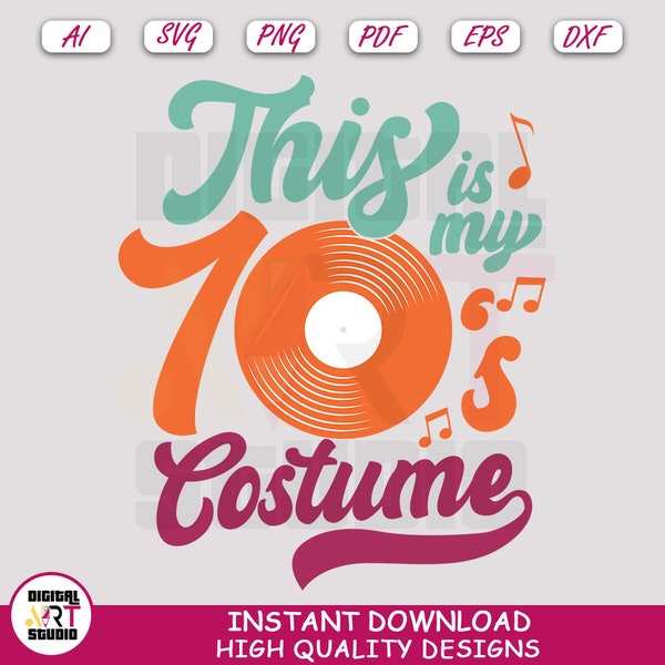 This is my 70s costume funny retro  T-shirt, Svg Cut File For Cricut, Digital Image Clipart, Sublimation Vector Png | Digital Art Studio