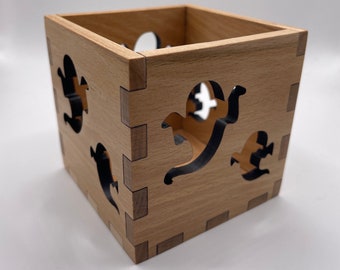 Halloween Ghost Wooden Tea Light Holder Box Decoration