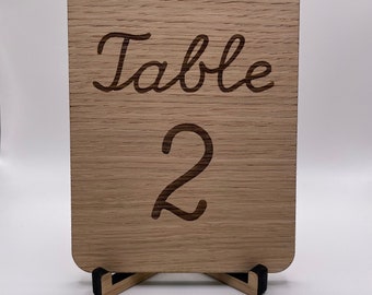 Wedding Party Plain Wooden Table Numbers