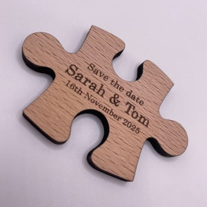 Personalised Engraved Wooden Puzzle Piece Wedding Favours Save the Date Party Favours - Etsy