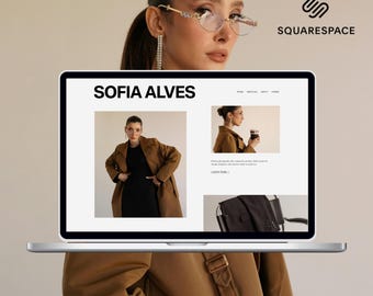 Portfolio website template, Squarespace photography theme, Editorial design
