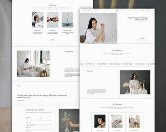 Therapist Website Template Squarespace | Counseling, Psychology, Private Practice, Coaching | Modern Minimal Design