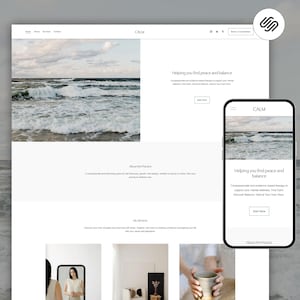 Squarespace Website Template | Therapist Website | Psychologist, Counsellor Template | Squarespace  Website Design for Coaches