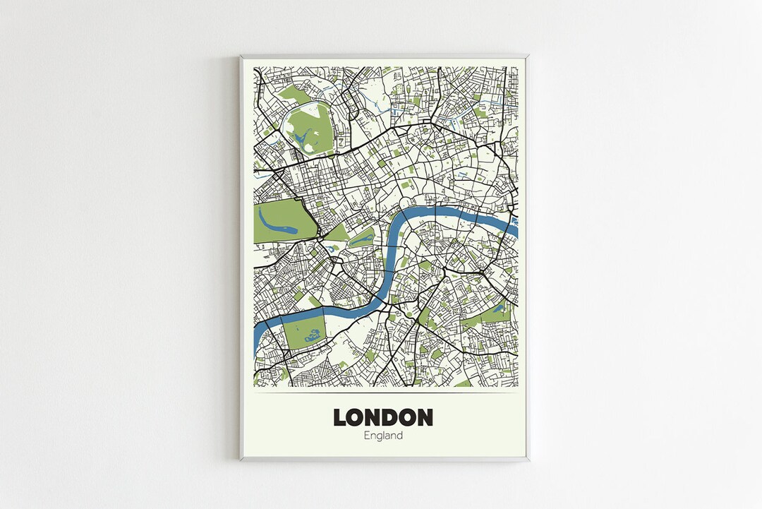 PRINTABLE Map of London , City Map, London Print, London Poster, Modern ...