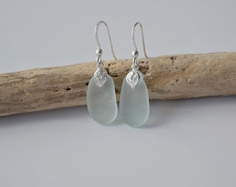 Sea Glass Earrings, Sterling Silver Earrings, Aqua Sea Glass, Seaham Sea Glass, Sea Glass Jewellery, Sea Glass Gift, Unique Gift For Her