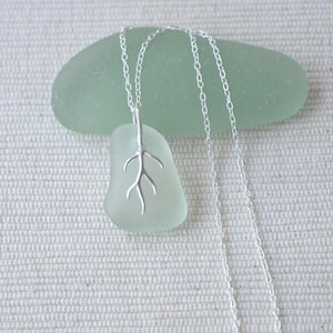 Collar de cristal marino escocés: colgante de algas marinas de plata de ley, hallazgo en la playa de Edimburgo.